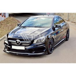 Накладка сплиттер на передний бампер вариант 2 на Mercedes CLA C117 AMG 45